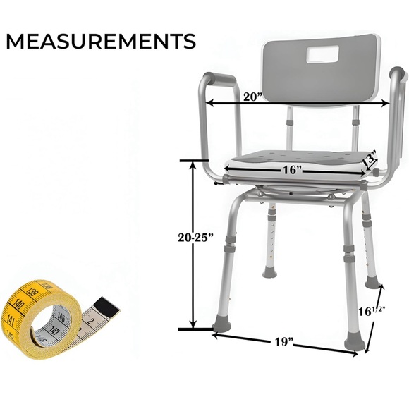 The BEST MOBB+ 3.0 Premium Bathroom Swivel Shower Chair Bath BenchBack360 Degree - Picture 3 of 11